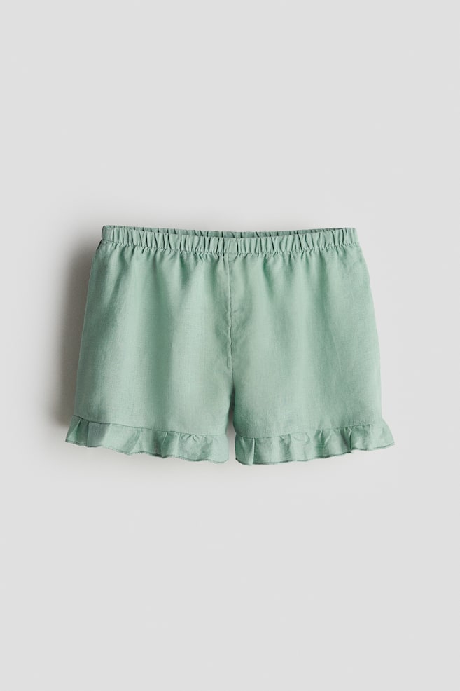 

Льняные шорты с воланами H&M, бирюзовый