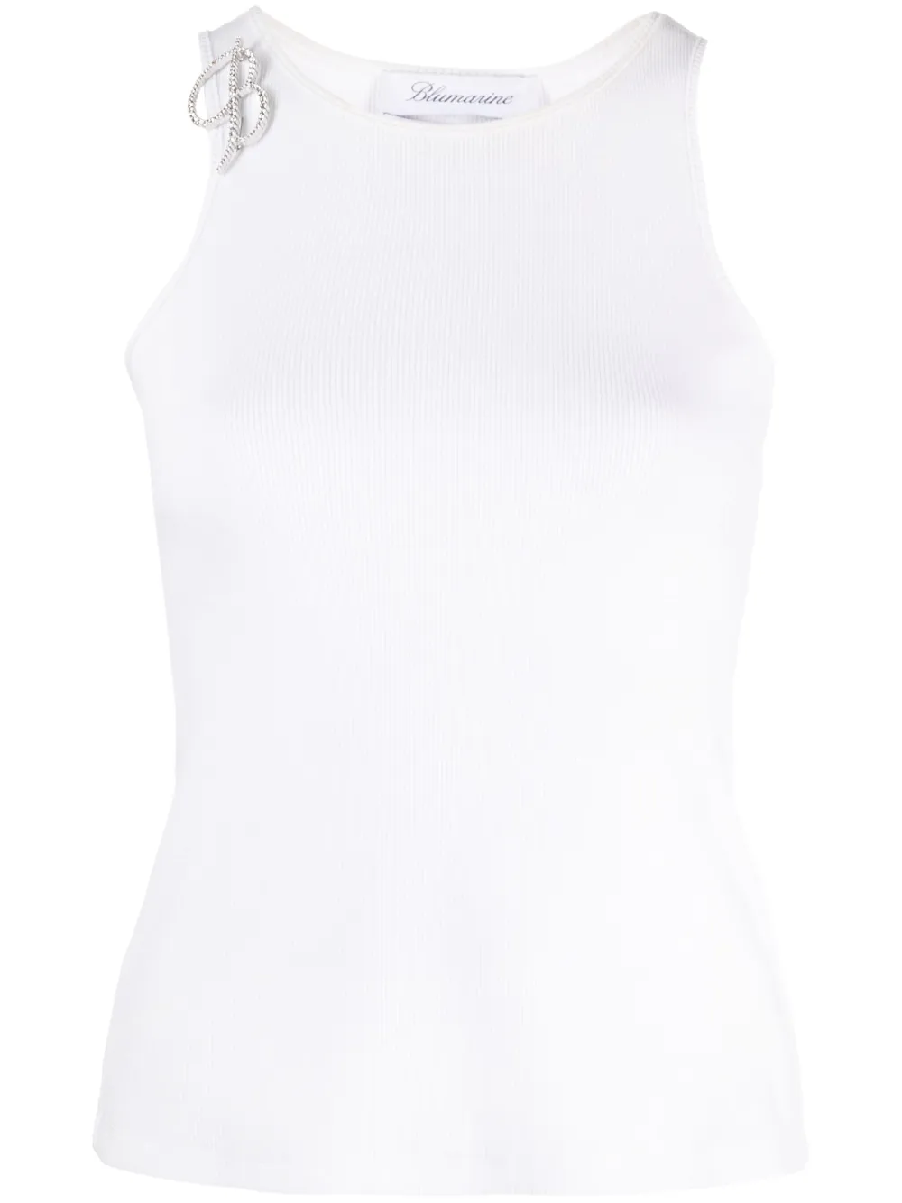 

Топ с брошью BLUMARINE, белый