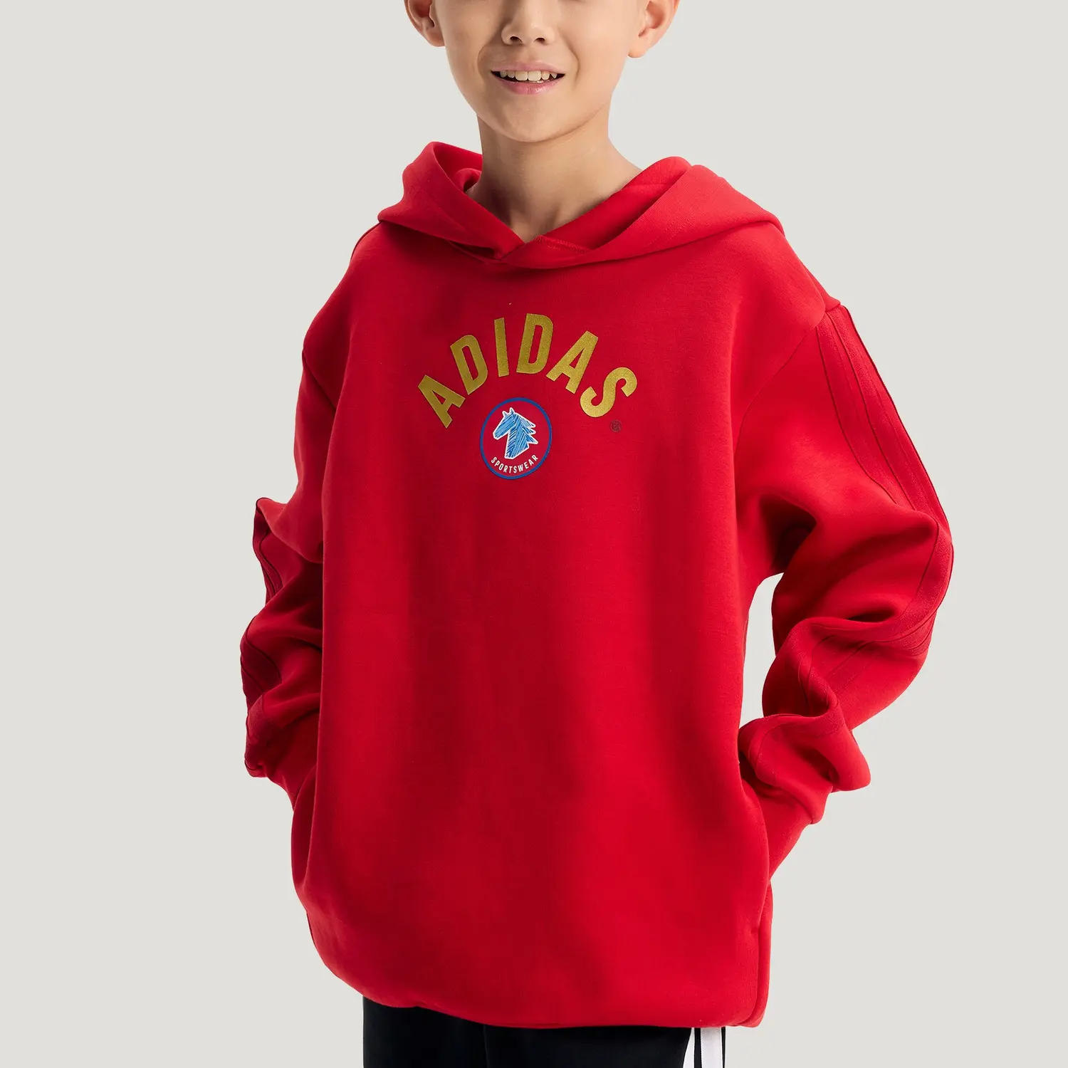 Свитшот FW25 Спортивная трикотажная одежда Детский Adidas, светлый scarlet — фото 4