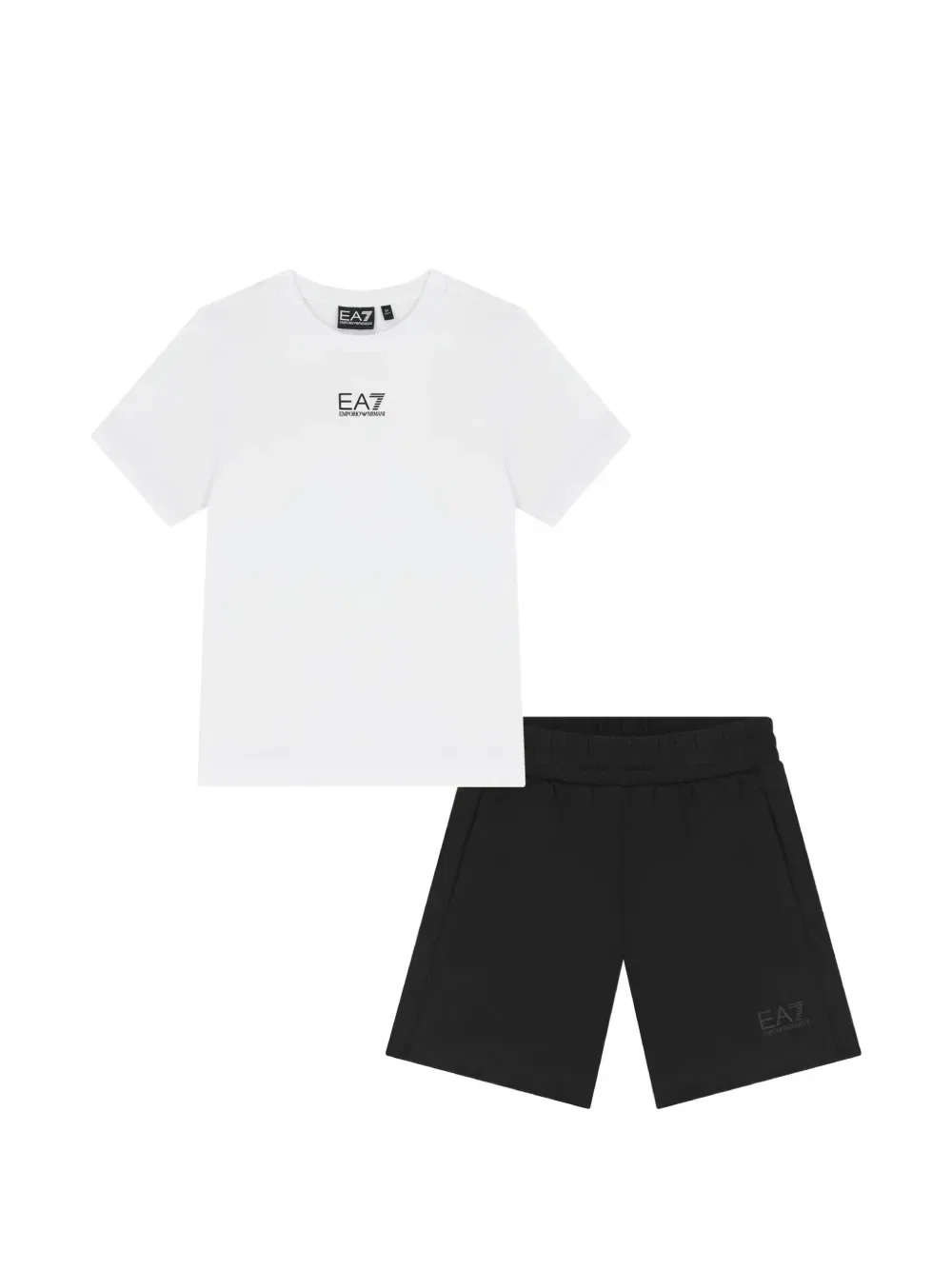 Комплект из шорт и футболки с логотипом Emporio Armani Kids, белый