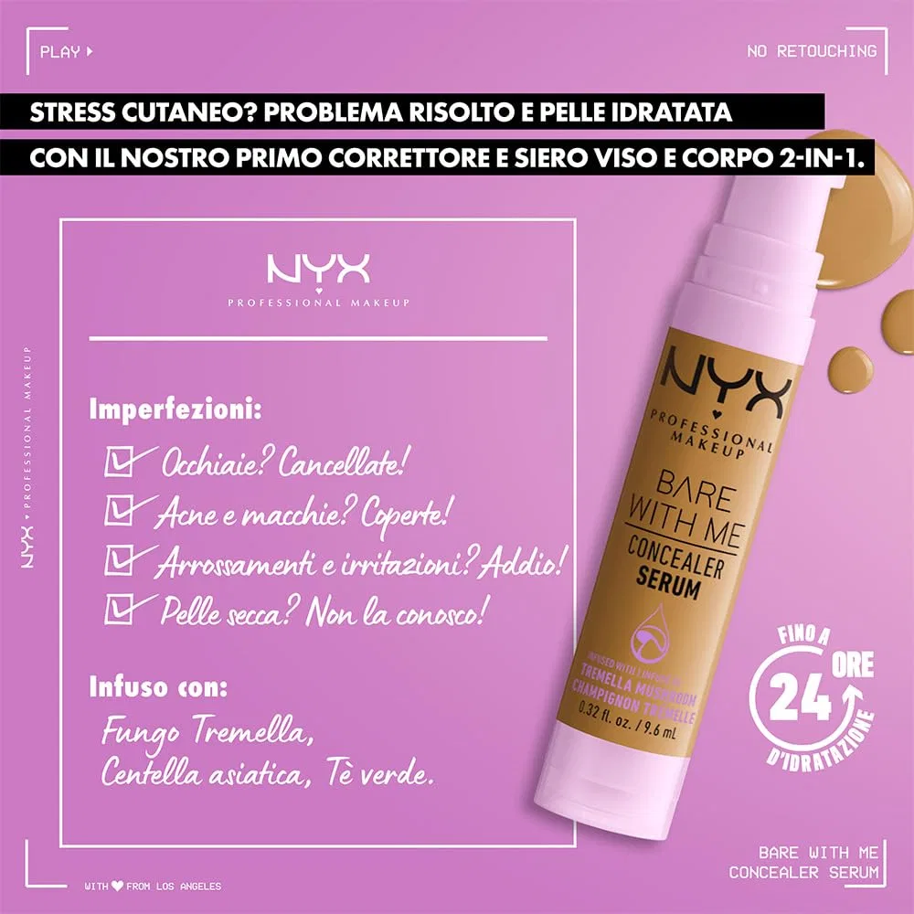 Сыворотка-консилер «Bare With Me Concealer Serum» от NYX Professional Makeup Nyx Professional Makeup, Deep Golden — фото 4