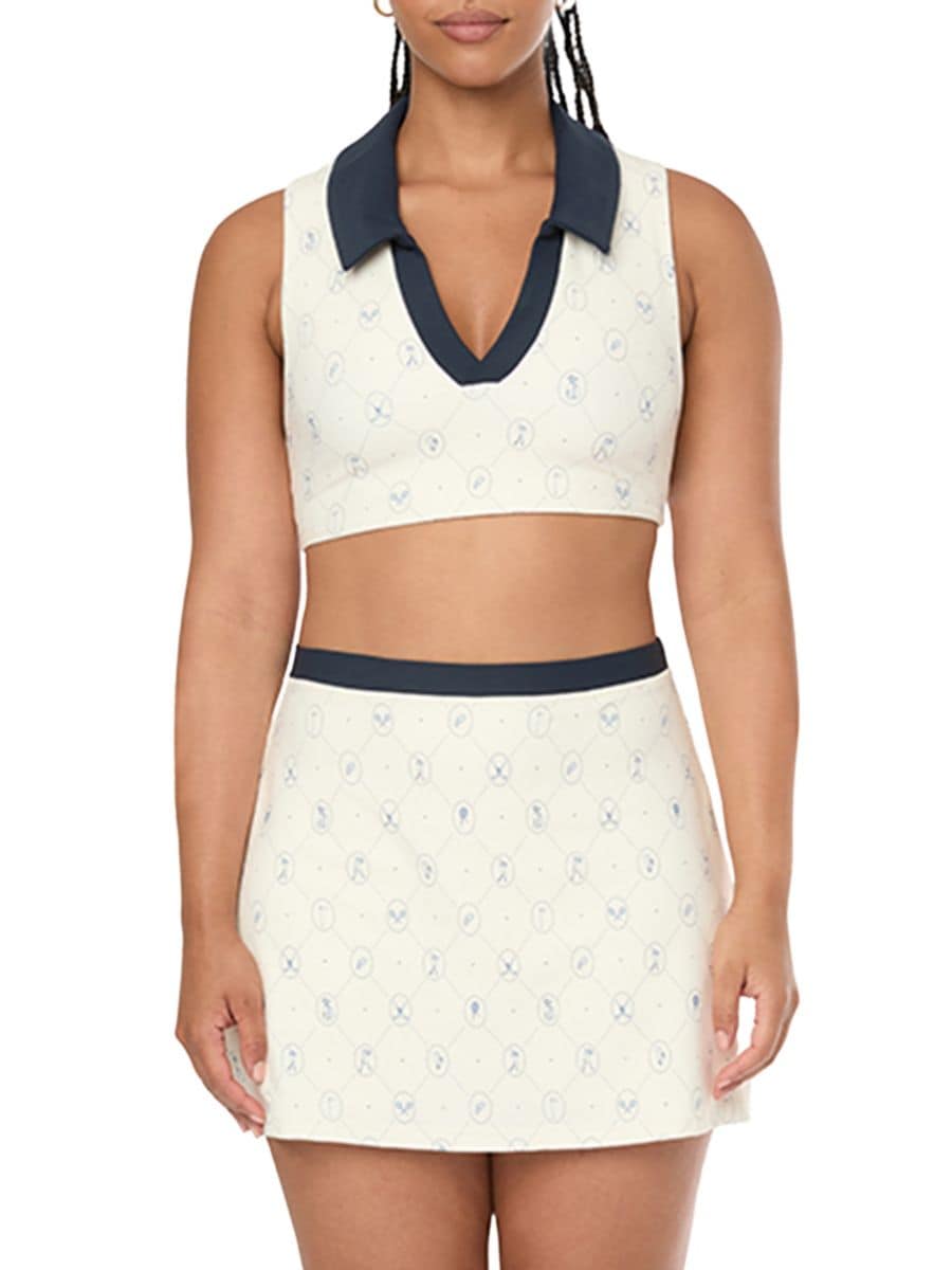 

Укороченный топ со спортивным принтом WeWoreWhat, белый