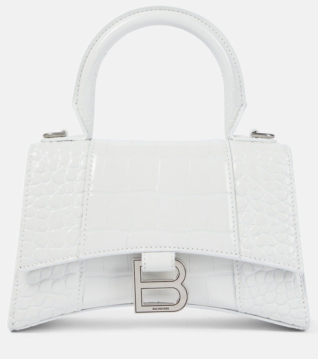 

Кожаная сумка через плечо Hourglass XS Balenciaga, белый