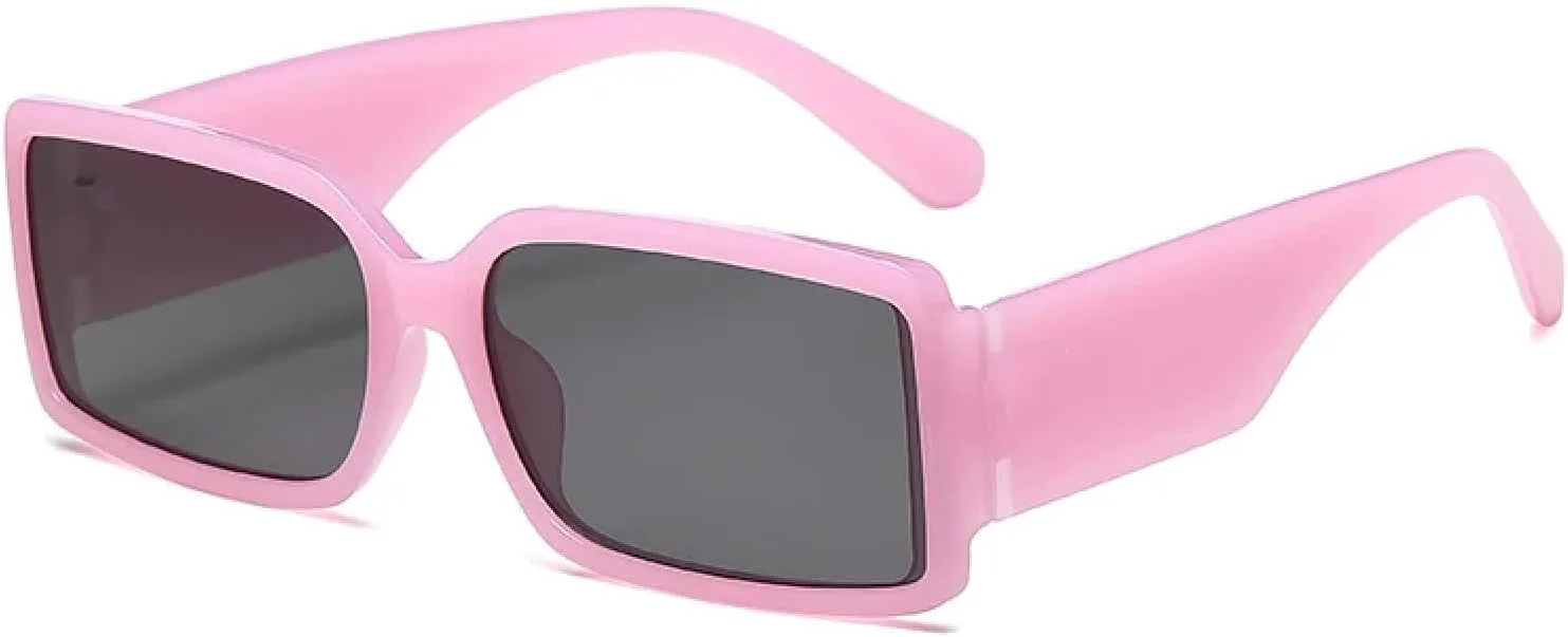 

Винтажные прямоугольные панк-солнцезащитные очки для мужчин в модной оправе, солнцезащитные очки для женщин с защитой от УФ-излучения UV400 TVTBBVV, Pink