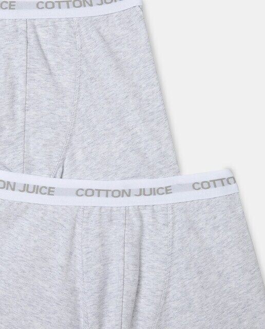 Комплект из 2 однотонных боксеров для мальчиков Cotton Juice, серый — фото 2
