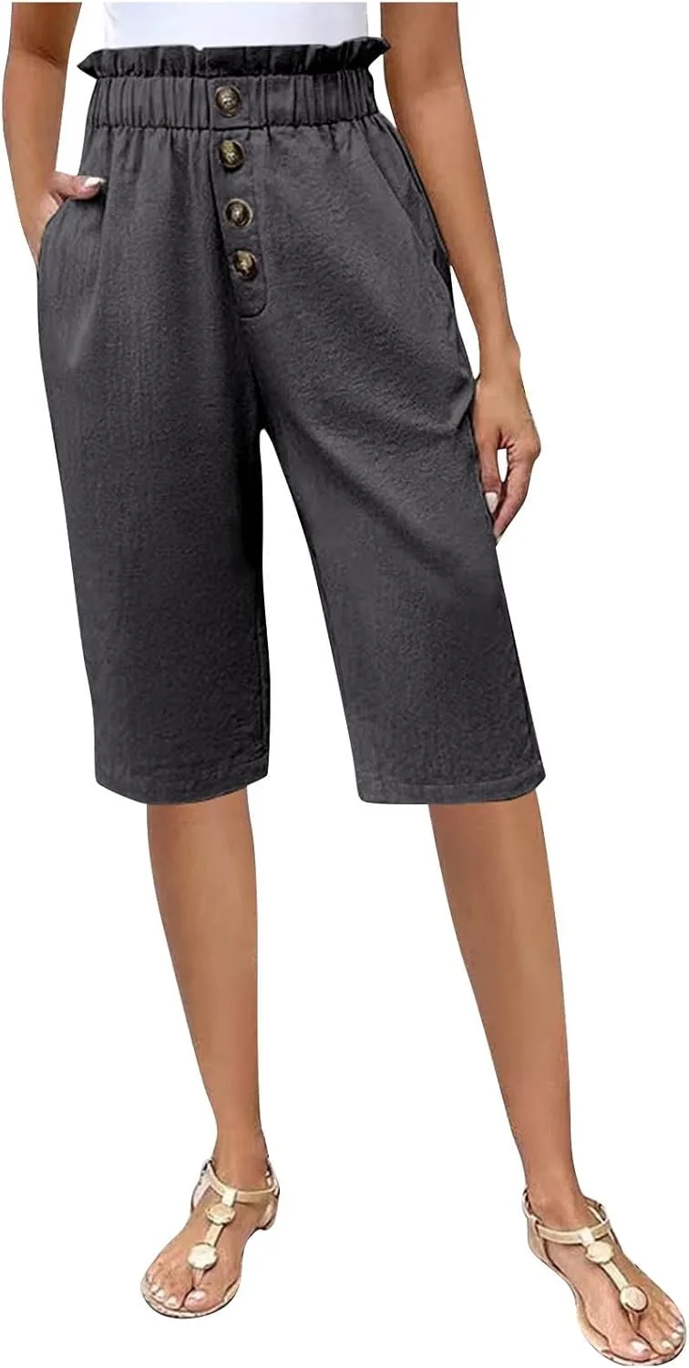 

Брюки для женщин Linen High Cut Straight Leg