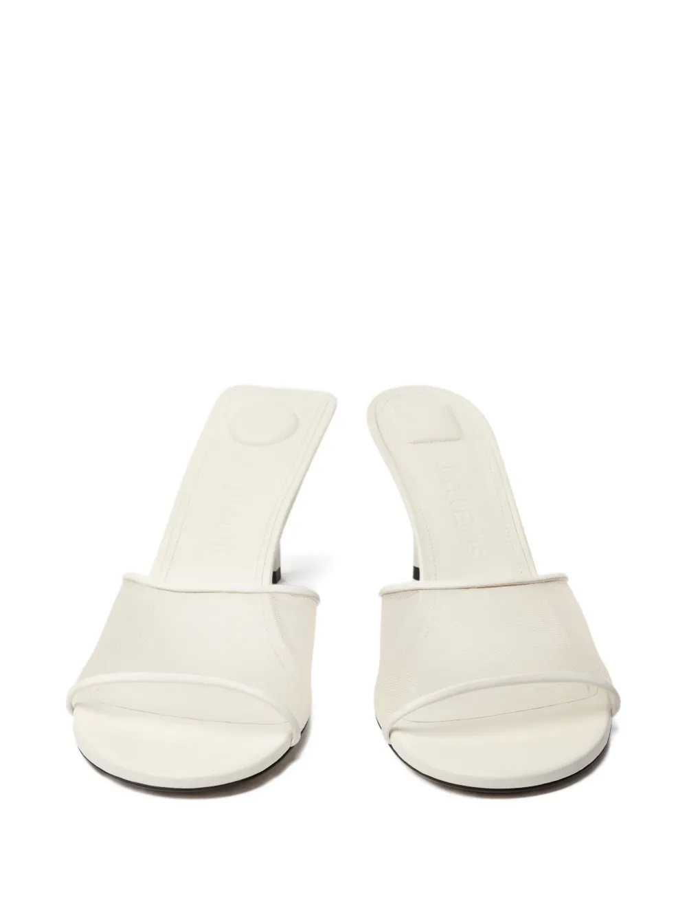 Мюли на шпильке с сетчатыми вставками JACQUEMUS, белый — фото 4