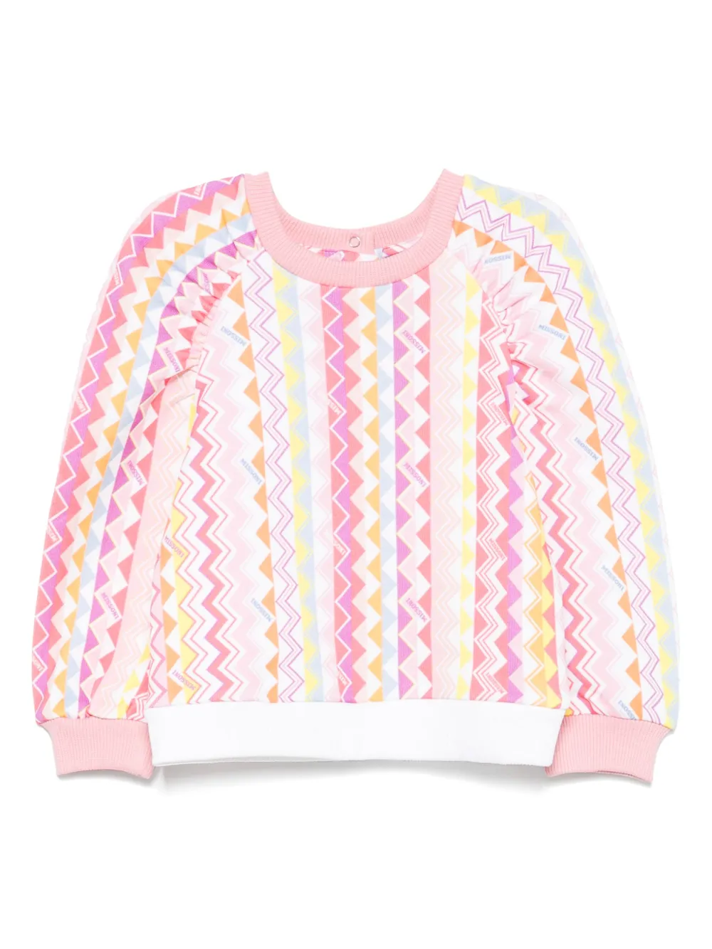 

Толстовка с узором зигзаг Missoni Kids, розовый