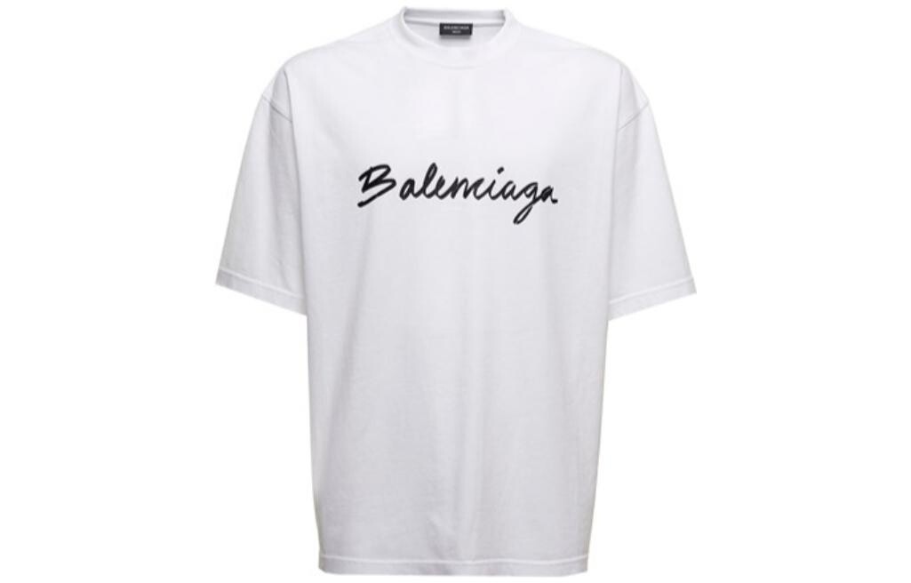 

Футболка с логотипом Script Balenciaga, белый