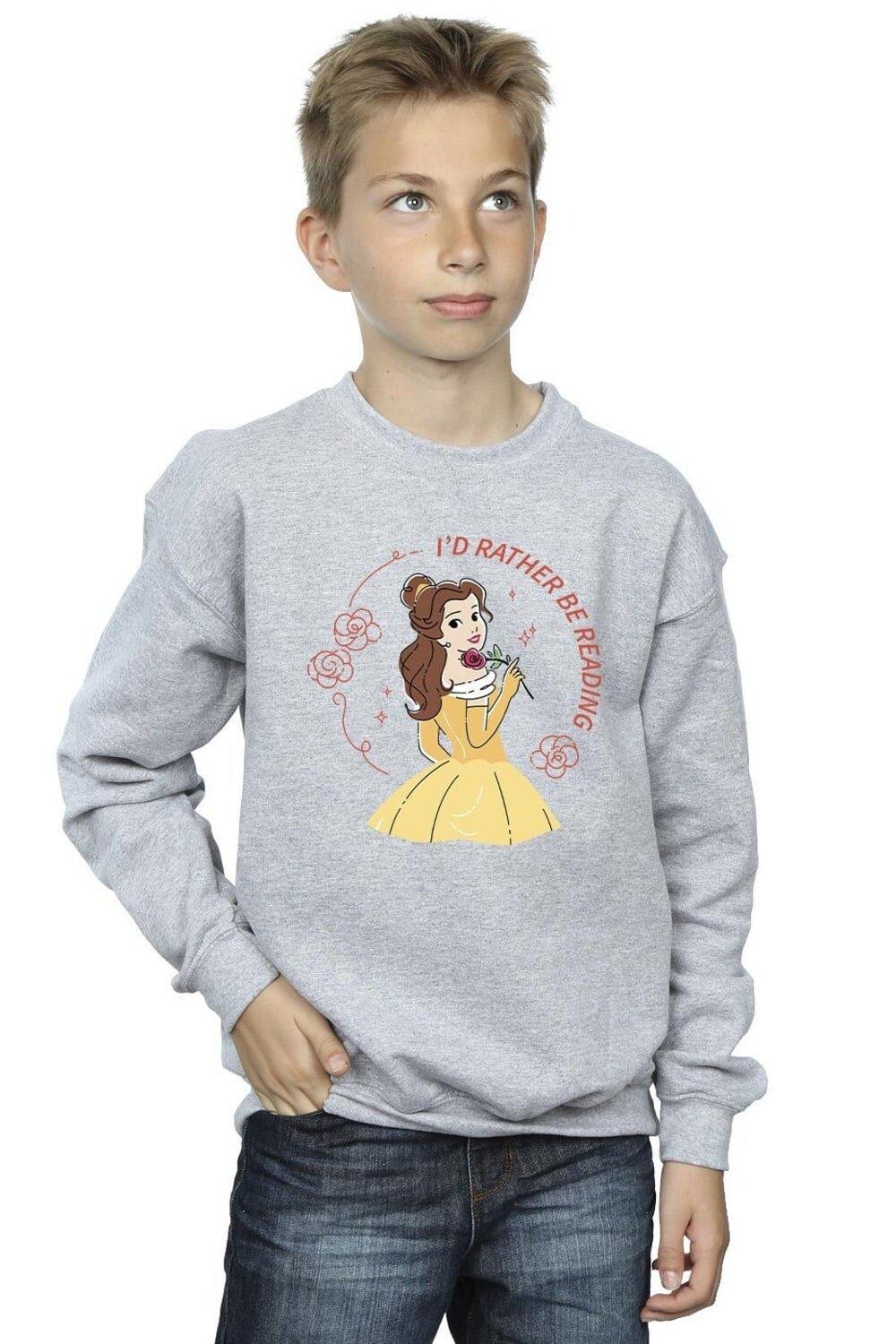 

Толстовка «Красавица и чудовище, я бы лучше читала» Disney, серый