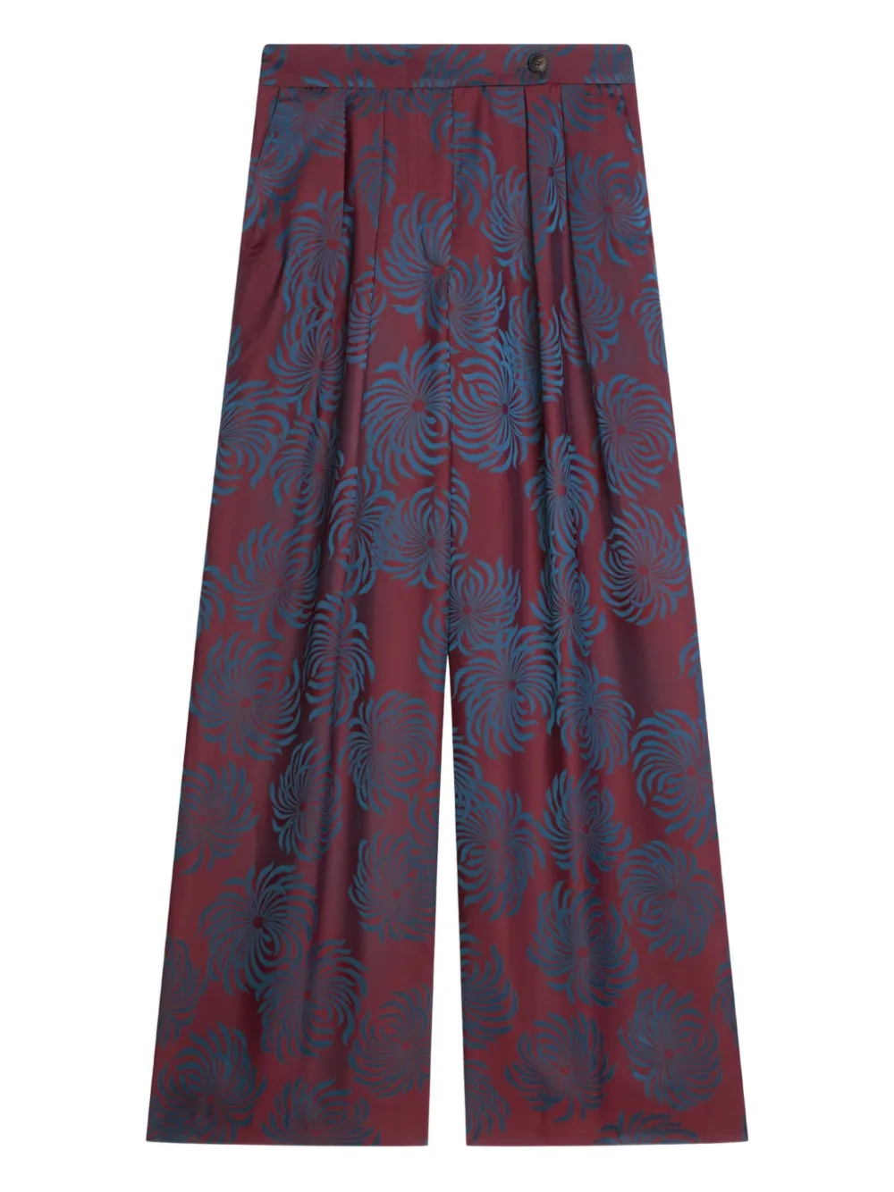 

Брюки с принтом DRIES VAN NOTEN, синий