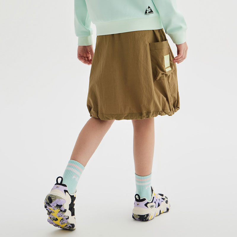Юбка школьная FILA KIDS, тёмный кофе карбон — фото 4