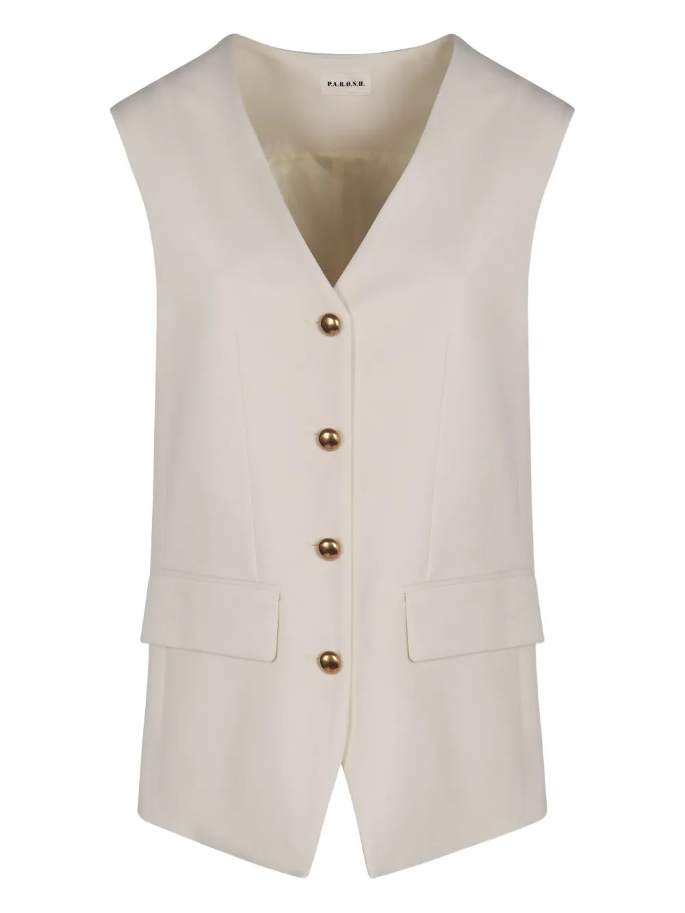 

Жилет из шерсти на пуговицах P.A.R.O.S.H., белый