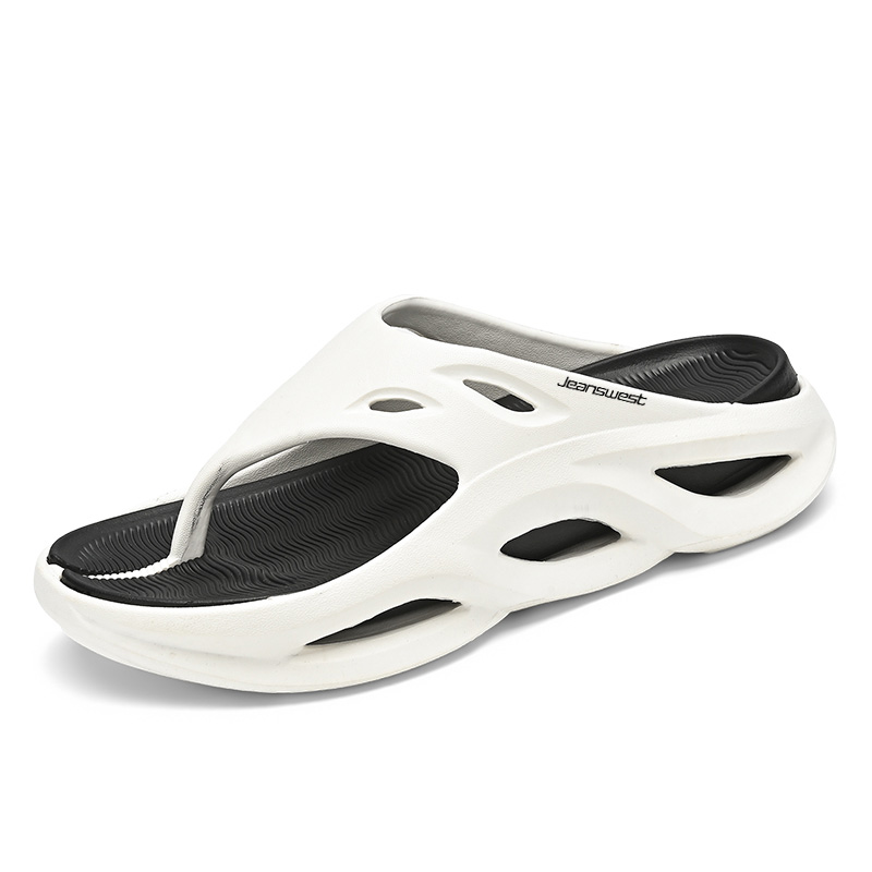 

JEANSWEST Мужские противоскользящие шлепанцы бело-черные, цвет White Black