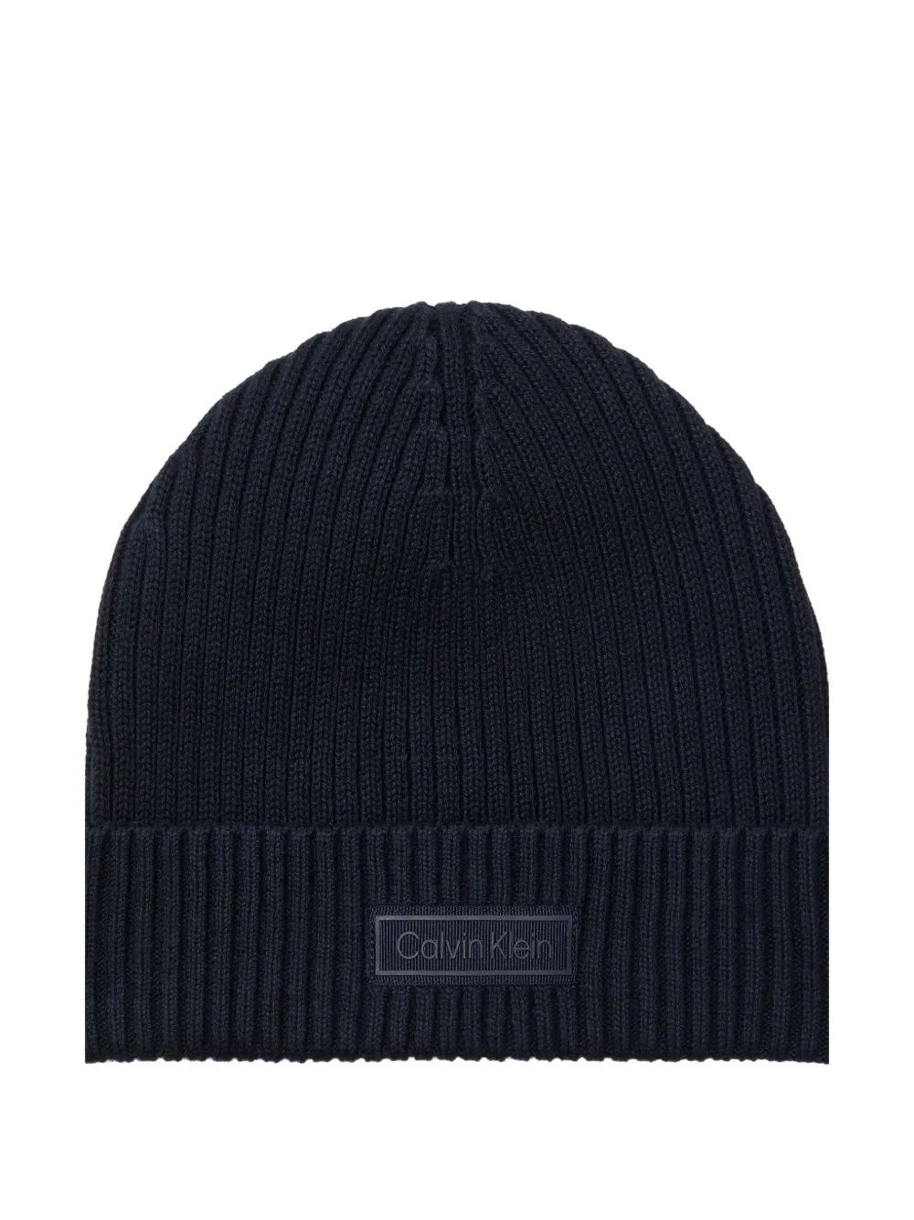 

Вязаная шапка с нашивкой-логотипом Calvin Klein, синий