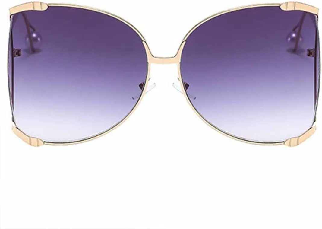 

Модные роскошные солнцезащитные очки в металлической оправе в стиле панк для женщин и мужчин с защитой от УФ-излучения UV400 TOIPASTN, Gold Gradient Brown