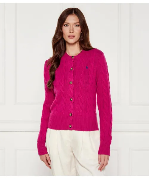

Шерстяной кардиган Slim fit Polo Ralph Lauren, розовый