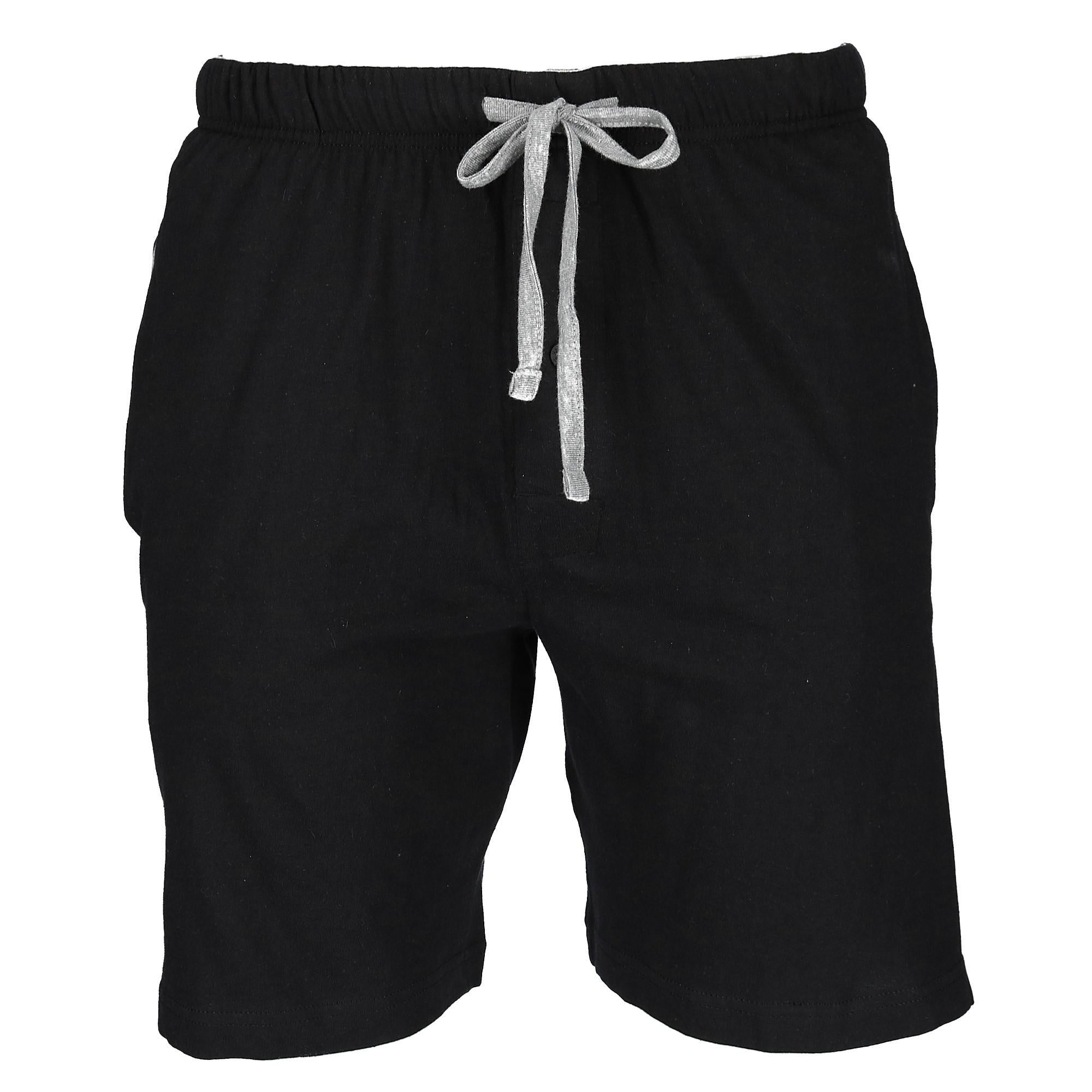 

Мужские трикотажные хлопковые пижамные шорты на пуговицах Hanes, цвет new black