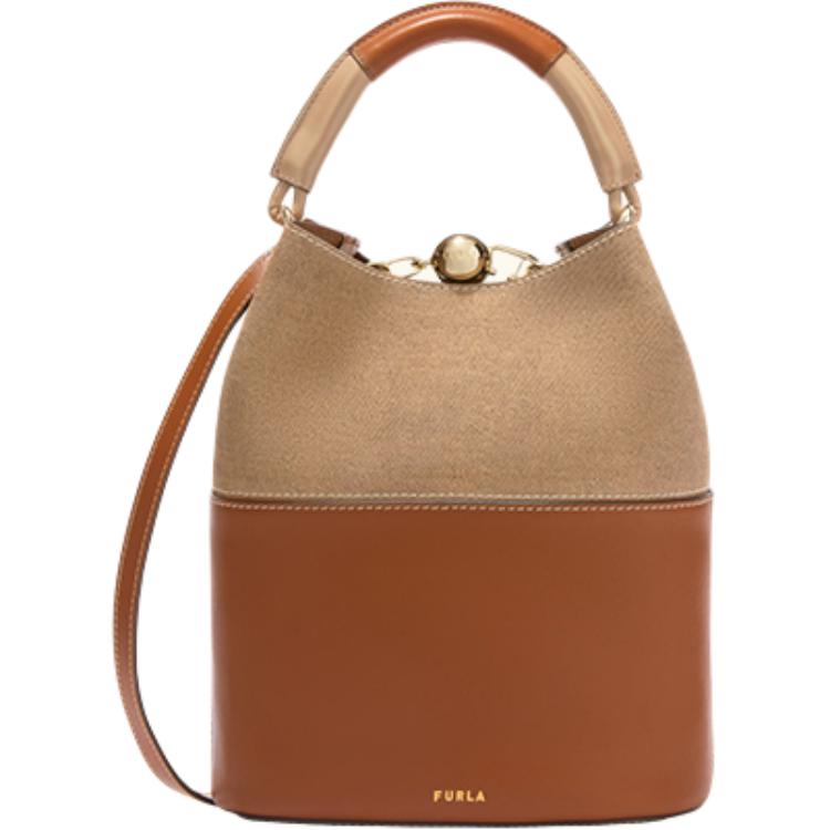 

Furla Кожаная ведерка через плечо маленькая женская коньяк песок
