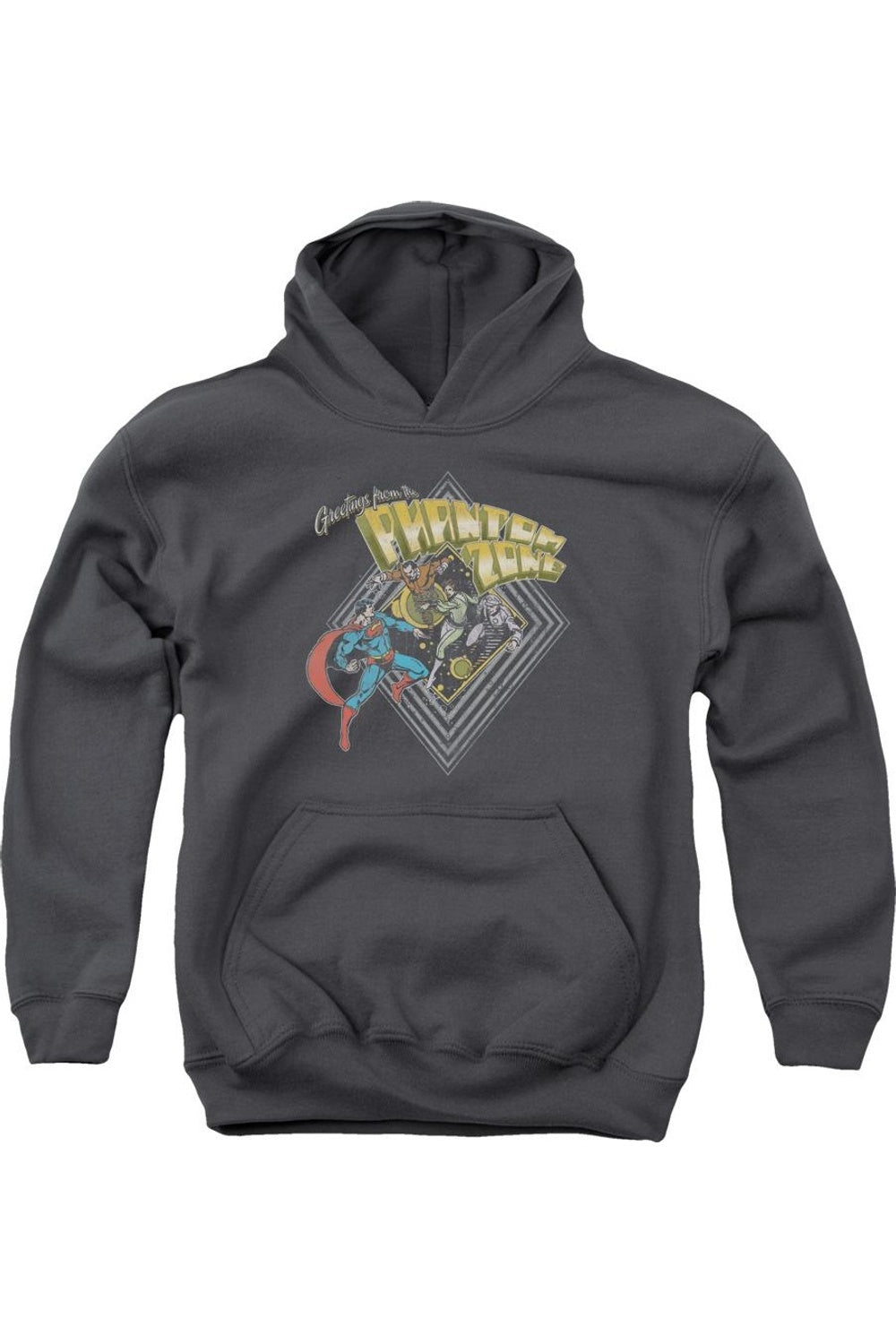 

Молодежная толстовка с капюшоном Superman Zod Greetings Gildan, Charcoal