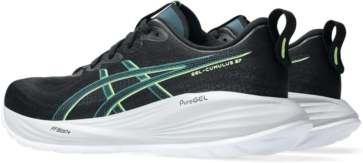Мужские беговые кроссовки ASICS Gel-Cumulus 27, цвет Glacier Grey/Mid Grey, черный/желтый — фото 3