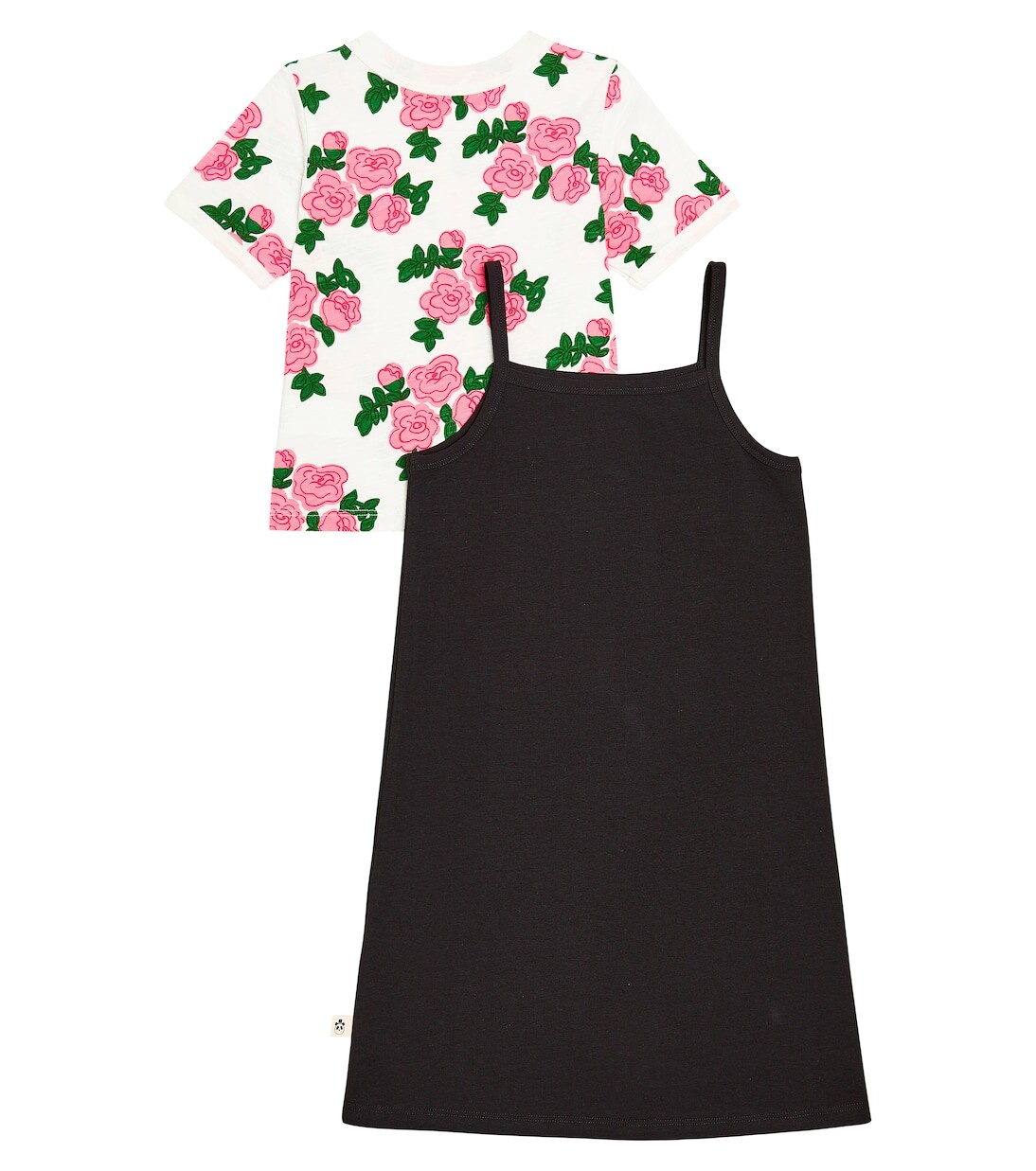Комплект из футболки и платья из хлопкового джерси roses Mini Rodini, мультиколор — фото 4