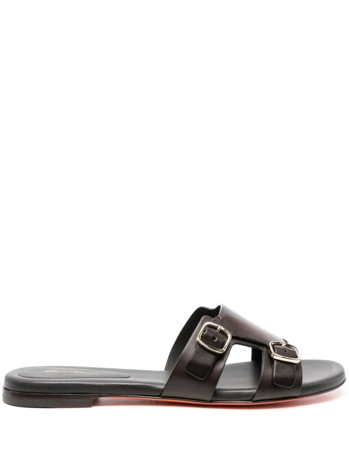 

Santoni сандалии с пряжками, коричневый