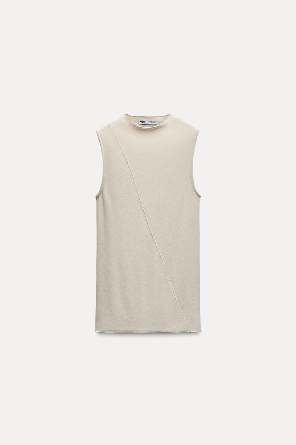 

Топ с высоким воротом ZARA, камень
