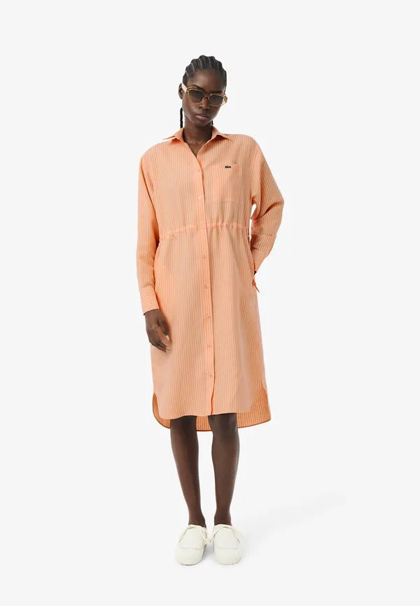 Платье-рубашка Lacoste Rose Orange-Hi, полоска, оранжевый