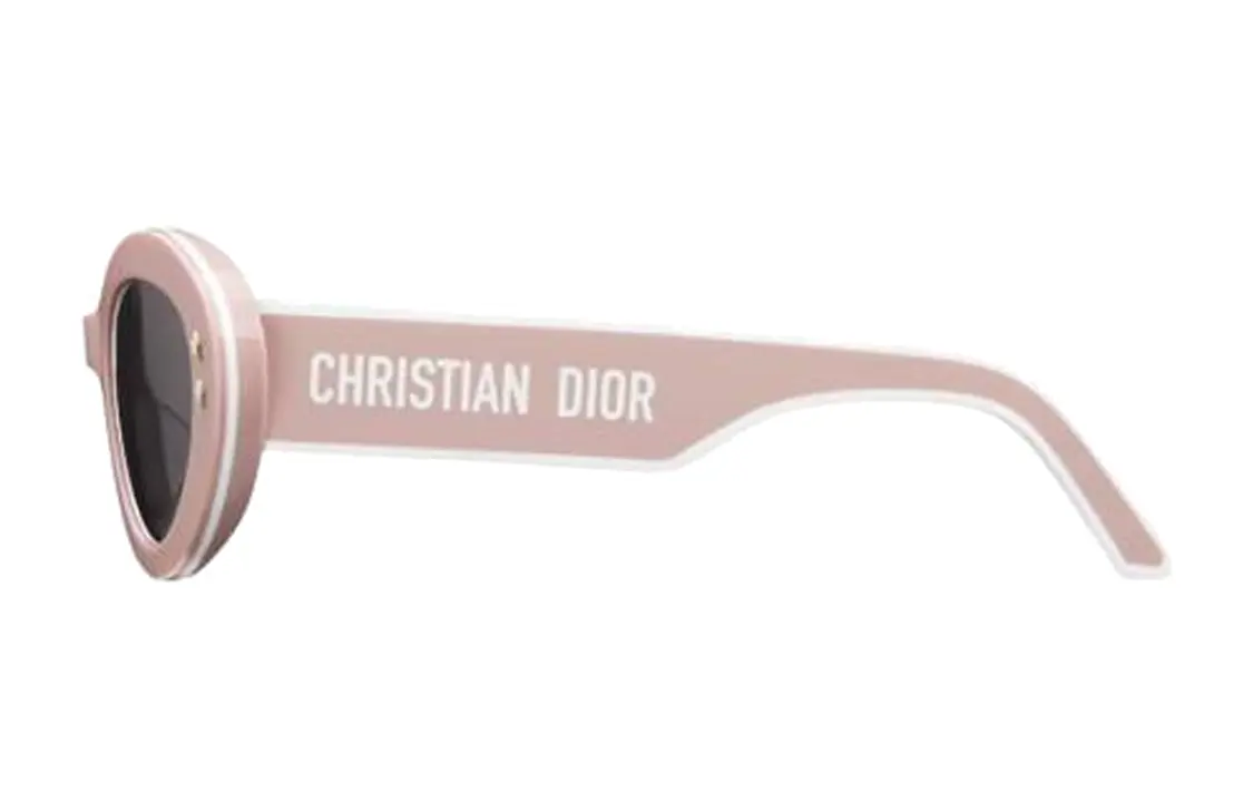 DIOR Солнцезащитные очки асимметричной формы металлические унисекс пыльно-розовые — фото 4