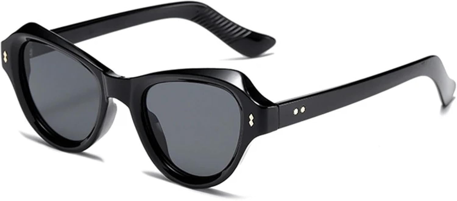 

Модные солнцезащитные очки «кошачий глаз» с заклепками, женские солнцезащитные очки в стиле ретро с градиентным переходом цвета, защита от УФ-излучения UV400, мужские солнцезащитные очки TVTBBVV, Black Gray