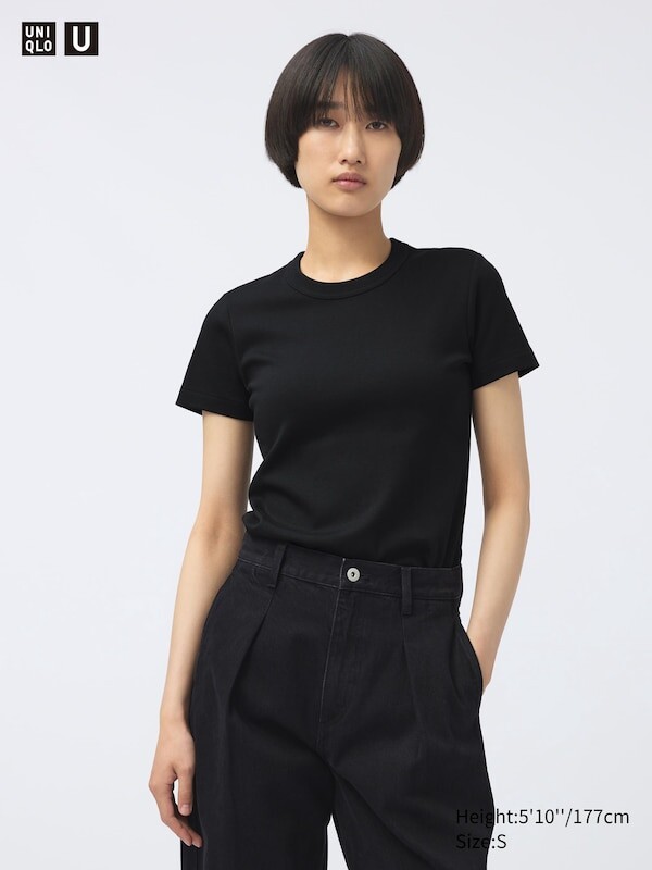 

Футболка с круглым вырезом Uniqlo, черный