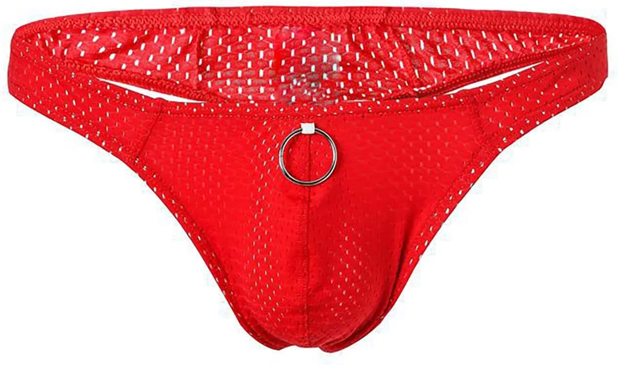 Трусы с сеткой, Mens Breathable Briefs, Red