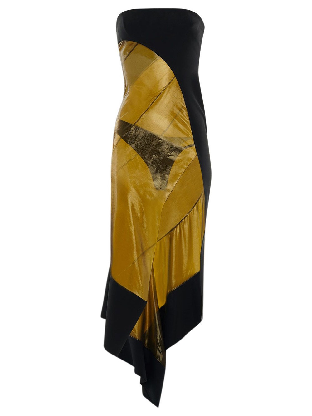 

Асимметричное платье без бретелек Mugler, желтый