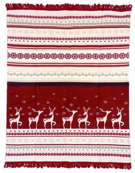 

Покрывало Unique Living Rudolf, 200x1x150 см цвет beige/rot/weiß