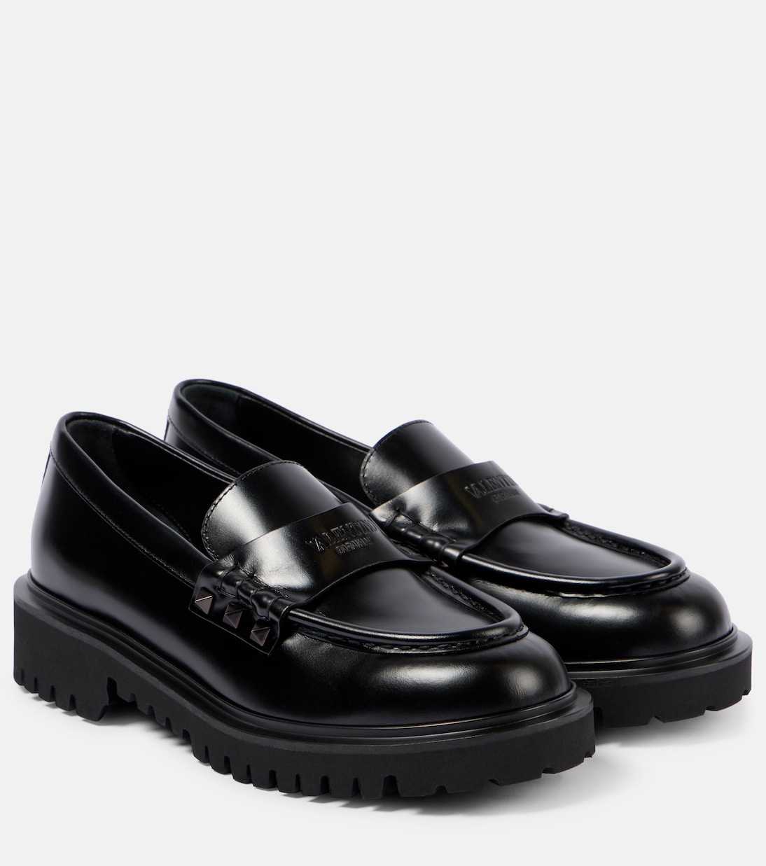 Кожаные мокасины Rockstud Valentino Garavani, Nero