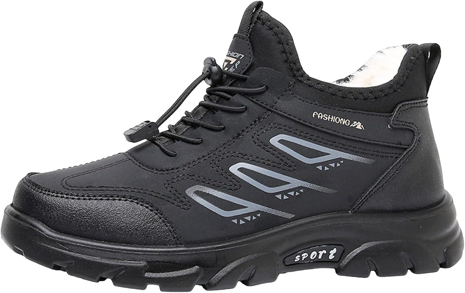 

Мужские зимние спортивные хлопковые ботинки IWIHMIV для активного отдыха на улице, теплые походные кроссовки, удобные, с противоскользящей подошвой, черный