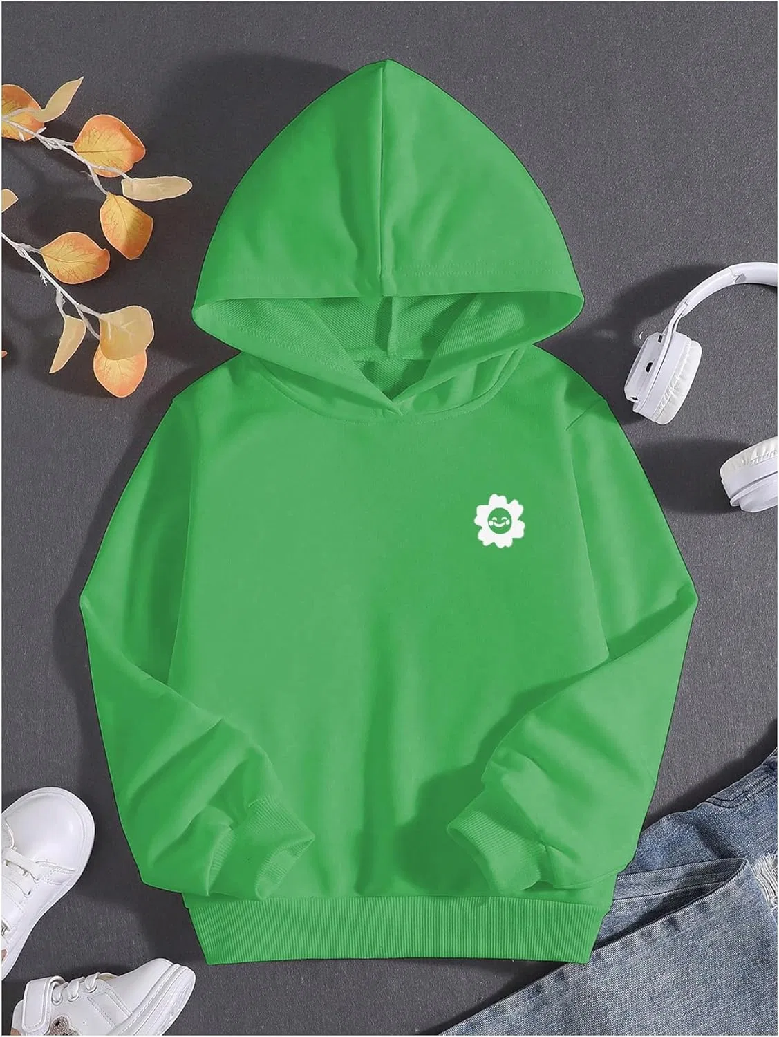 Детская толстовка с графическим принтом COZYEASE, Green — фото 2