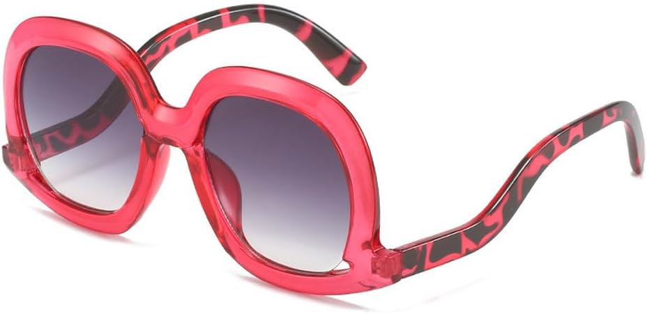 

Модные уникальные овальные солнцезащитные очки для женщин, яркие градиентные очки с леопардовым принтом, защита от УФ-излучения UV400 для мужчин, стильные полые солнцезащитные очки TKKTLLT, Red Leopard Grey