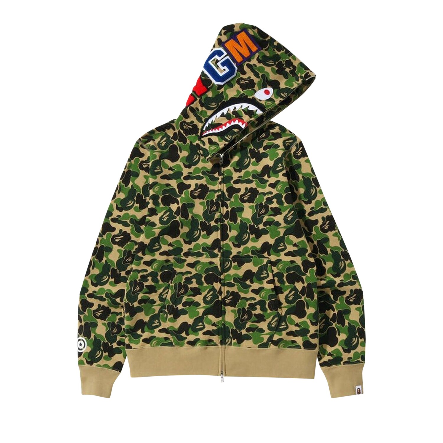 

BAPE ABC Толстовка с капюшоном на молнии с камуфляжным рисунком, цвет Зеленый