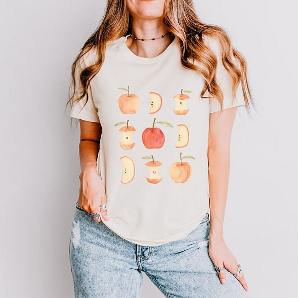 

Футболка с принтом в виде акварельной яблочной диаграммы Simply Sage Market, Cream, Зеленый, Футболка с принтом в виде акварельной яблочной диаграммы Simply Sage Market, Cream