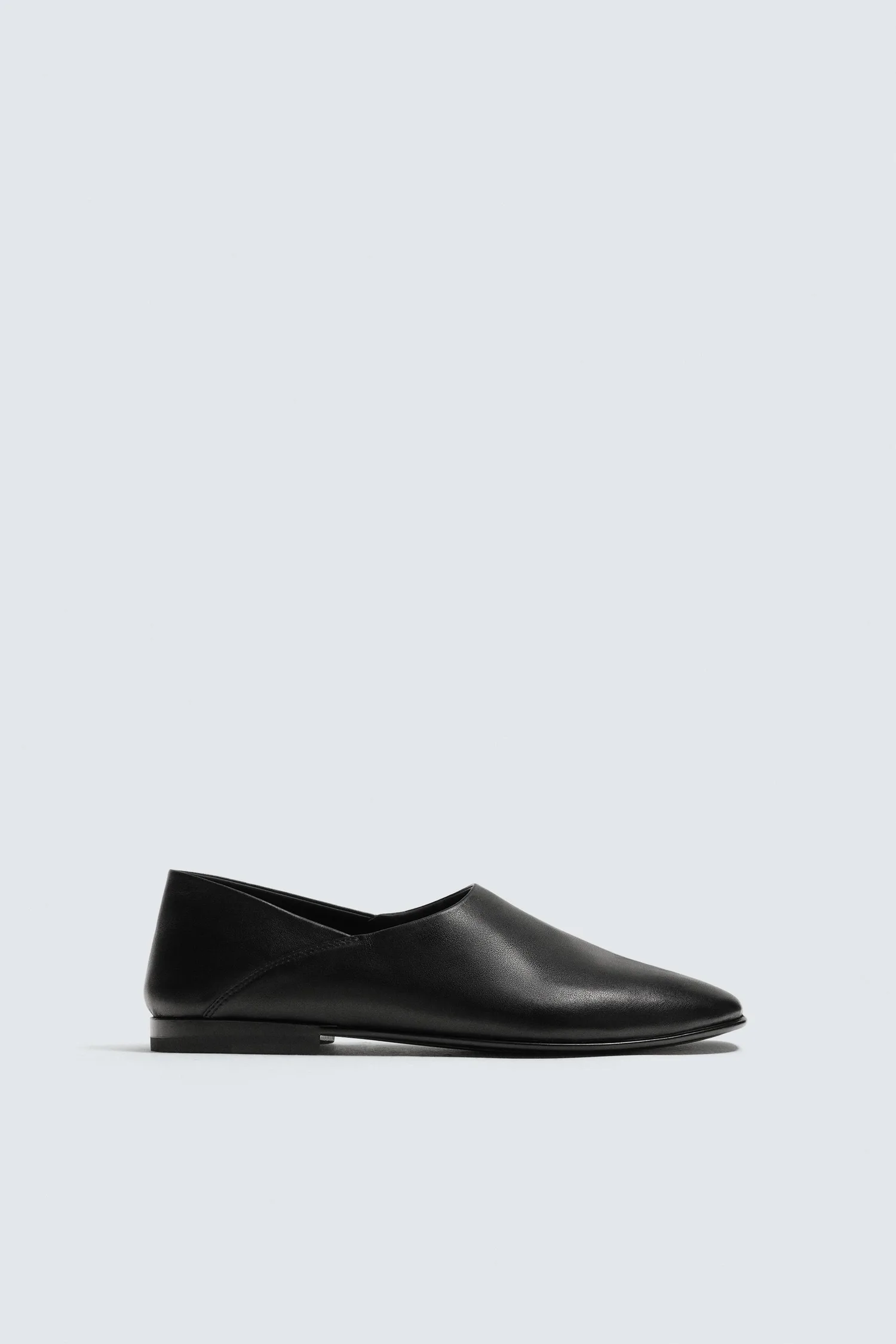 Кожаные лоферы Zara, черный — фото 4