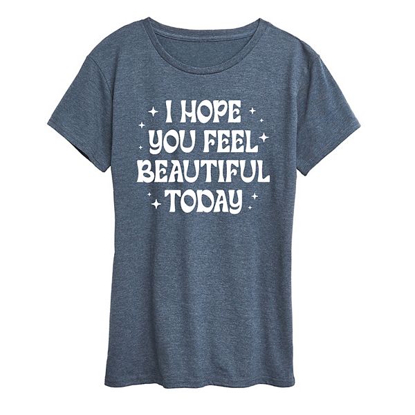 

Футболка с принтом Women's i hope you feel beautiful today Licensed Character, Heather Blue, Синий, Футболка с принтом Women's i hope you feel beautiful today Licensed Character, Heather Blue