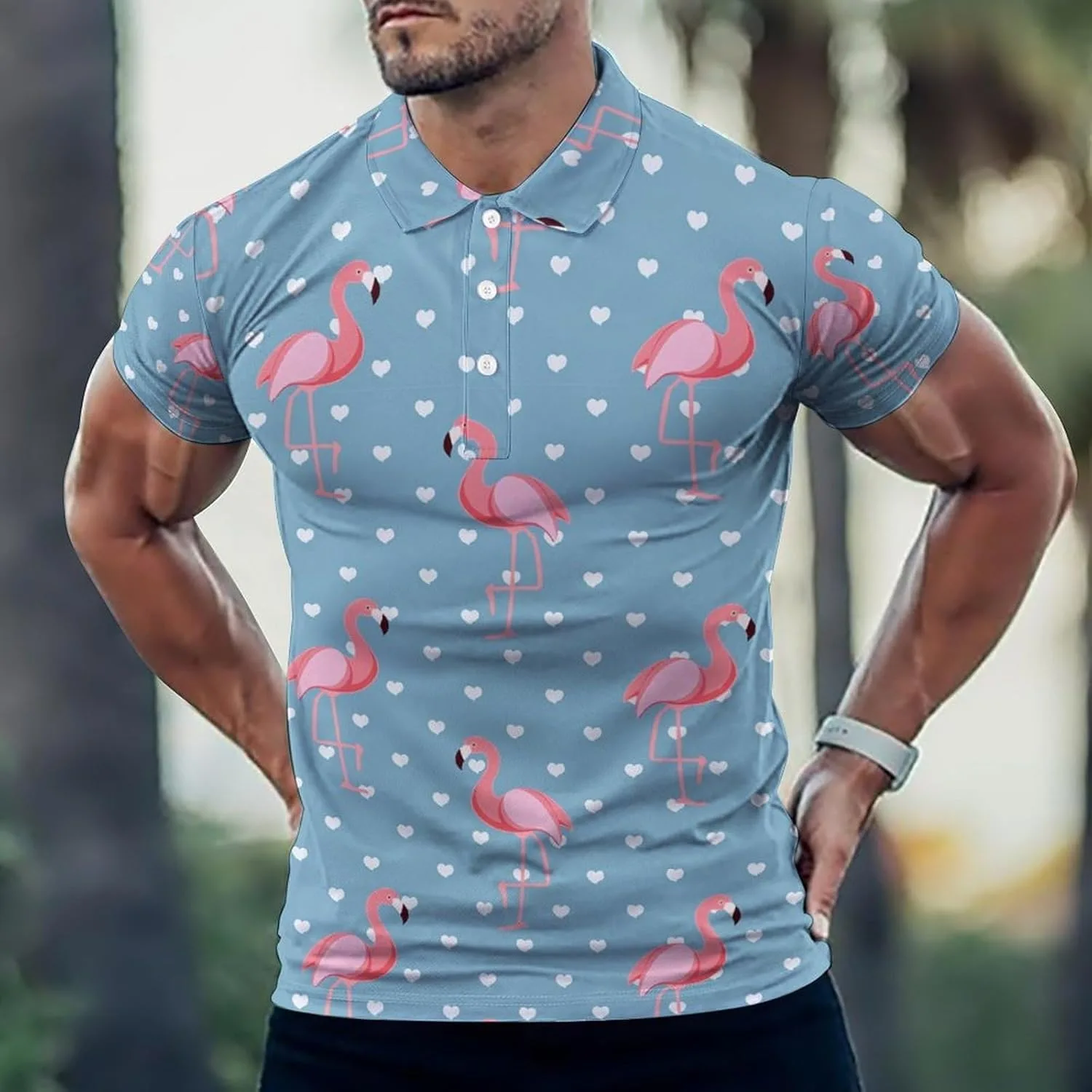 Футболка Flamingos Black Print с коротким рукавом, Dry Fit — фото 2