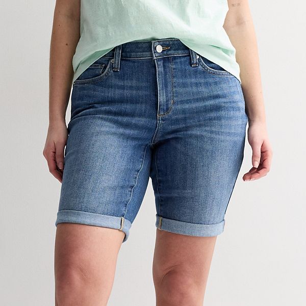 

Женские джинсовые шорты-бермуды с манжетами Sonoma Goods For Life, Bright Medium Wash
