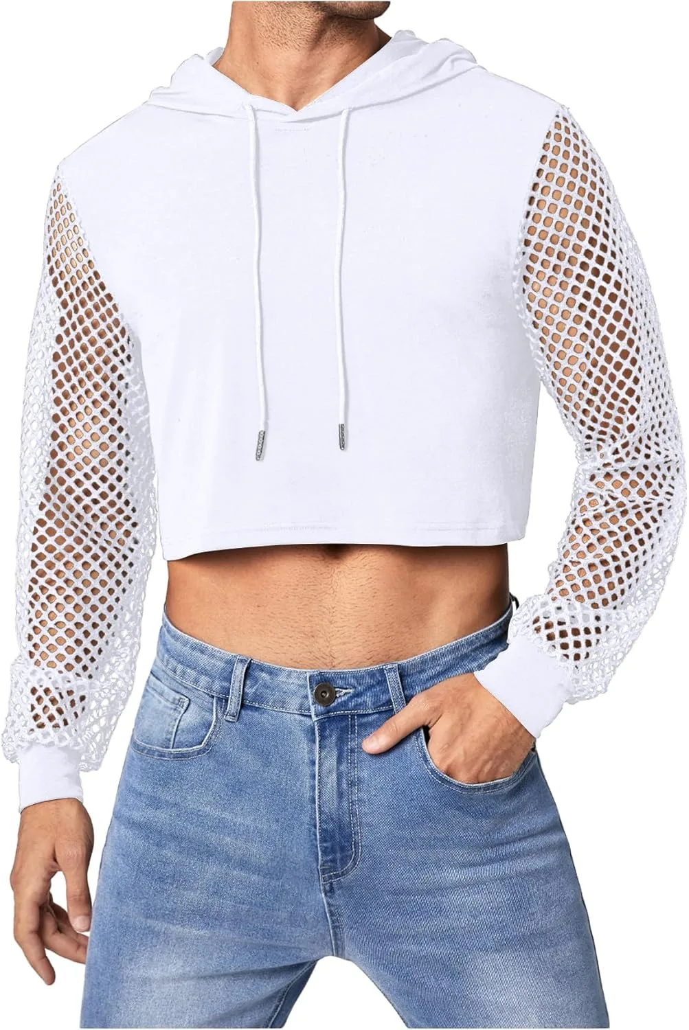 

Мужская худи с капюшоном Fishnet Mesh на шнурке WDIRARA