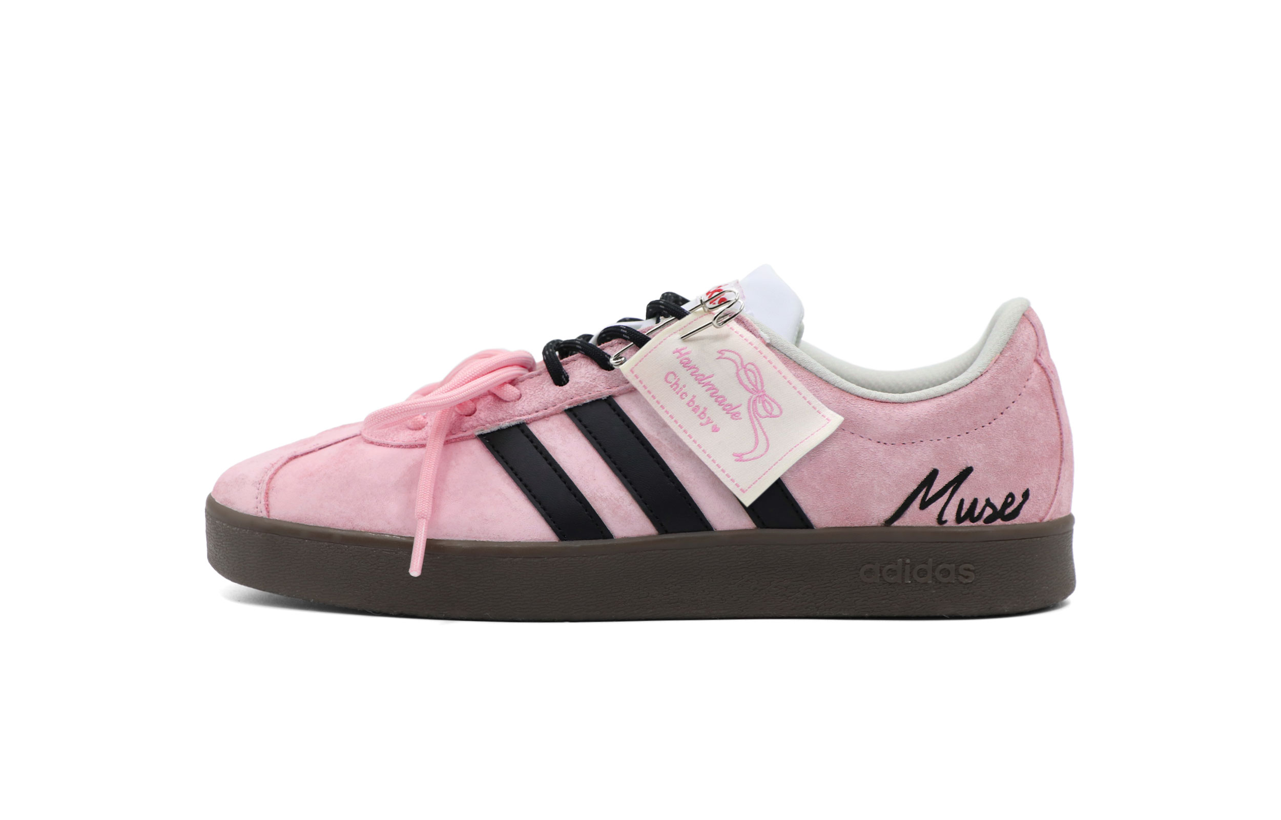 

Adidas Мяу Клубника Противоскользящие Износостойкие Низкие Скейтерские Кроссовки Черный Розовый, цвет Black Pink