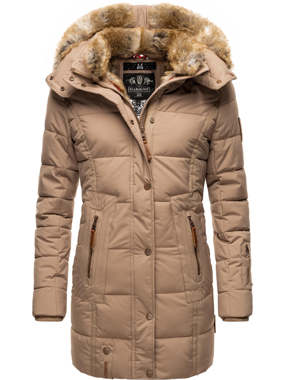 

Пуховик Marikoo Lieblings Jacke, серо коричневый