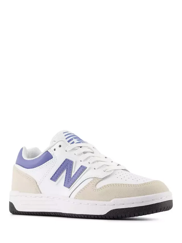 Детские кроссовки на шнуровке 480, бело-голубые New Balance — фото 2