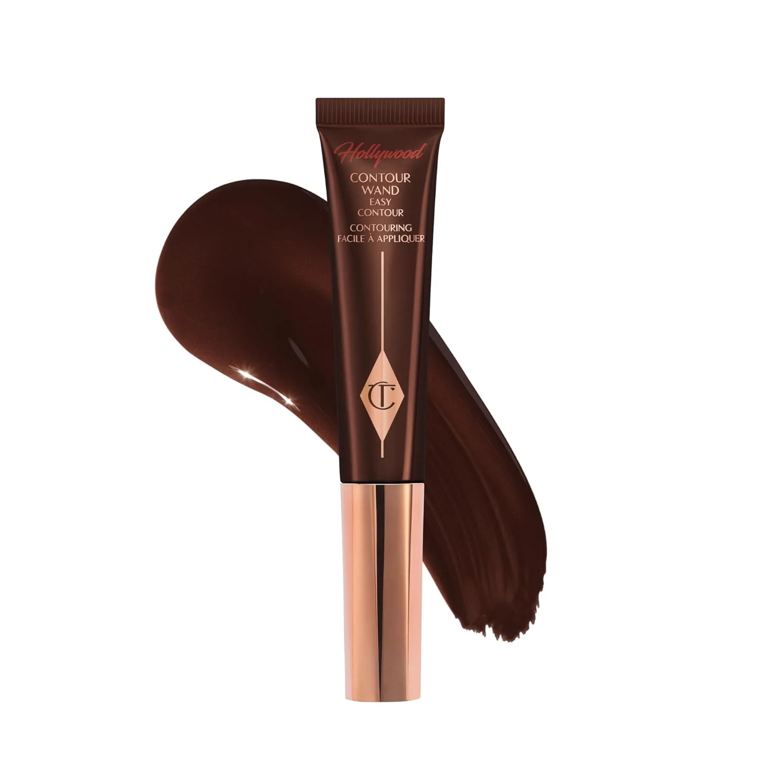 Charlotte Tilbury Hollywood Liquid Contour Wand - удобный в использовании контурный стик и жидкий бронзер для моделирования и придания формы - обеспечивает естественный, скульптурный вид., 06 Tan/Deep - deep with neutral undertones
